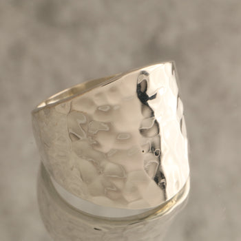 Elemental Strength - Over 11 Grams Of 925 Silver Hammered Band Ring