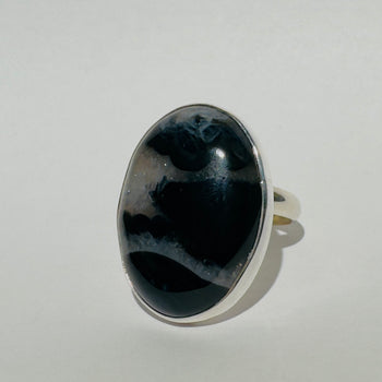 Midnight Waves - Agate Druzy 925 Silver Ring